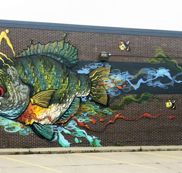 Colorful Fish outdoor wall mural in Overland Park