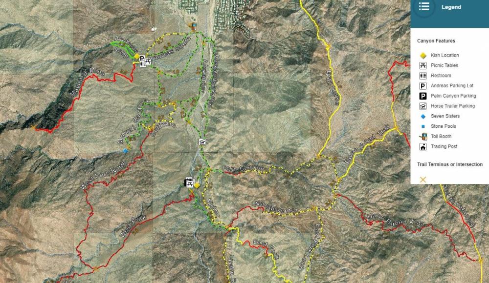 Indian Canyons Map