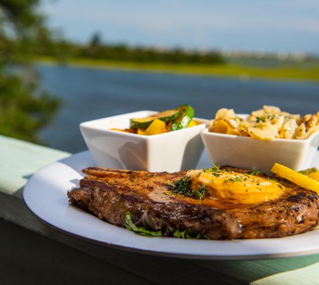 steak at The Boat Landing in Sunset Beach