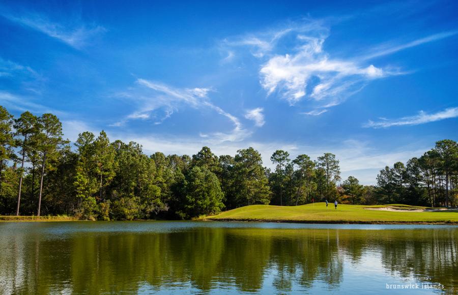 Golf green on Ibis Course at Carolina National Golf Club