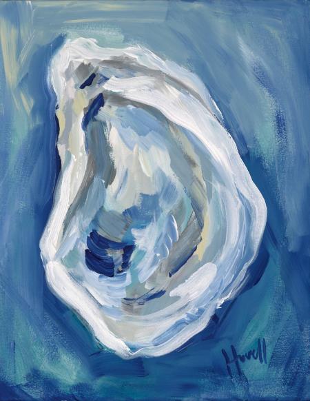 a painting of an oyster shell