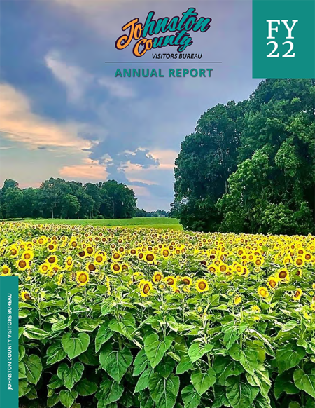 Cover for the FY 21-22 Annual Report for the Johnston County Visitors Bureau.