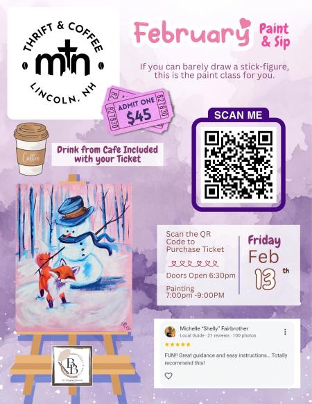 Mountain Thrift & Coffee - Paint & Sip Night Promo Image
