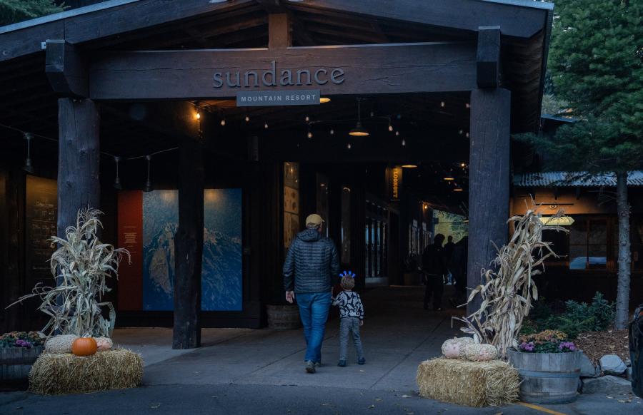 Dad and son arriving at Sundance