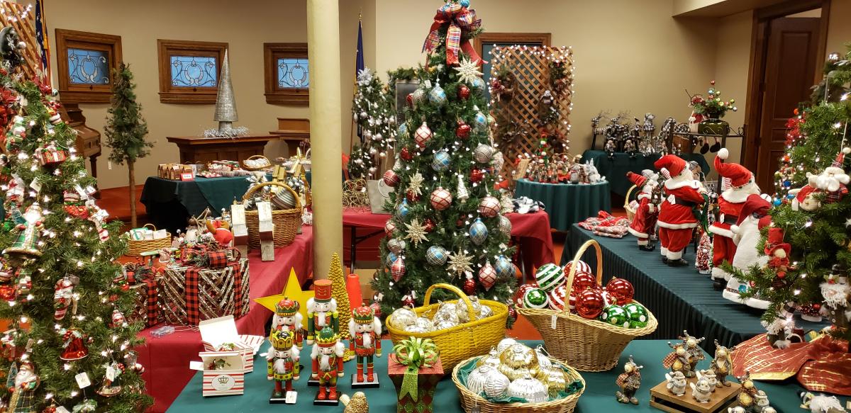 Christmas decor sits on display at the Wichita-Sedgwick County Historical Museum