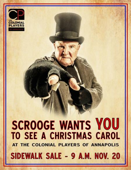 A poster from the Colonial Players' A Christmas Carol