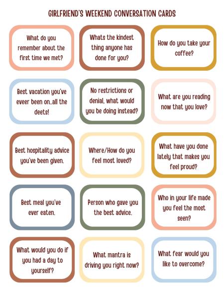 Spend time with the girls and have some fun with conversation starters!
