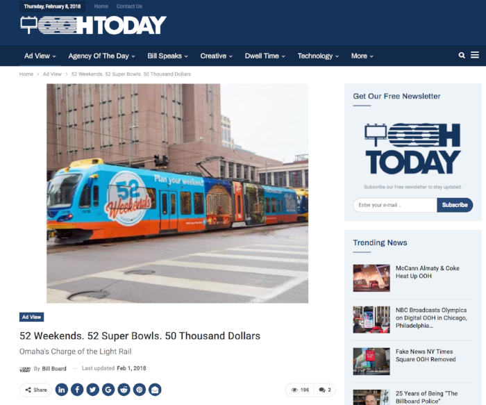 OOHToday.com - 52 Weekends/Super Bowl