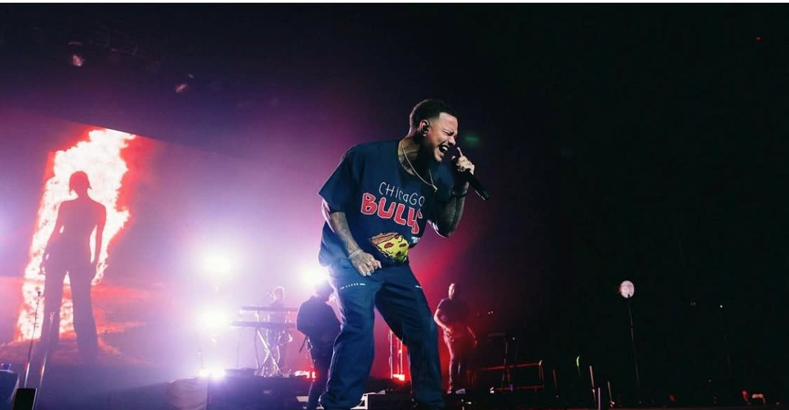 Musical artist Kane Brown performs during a concert