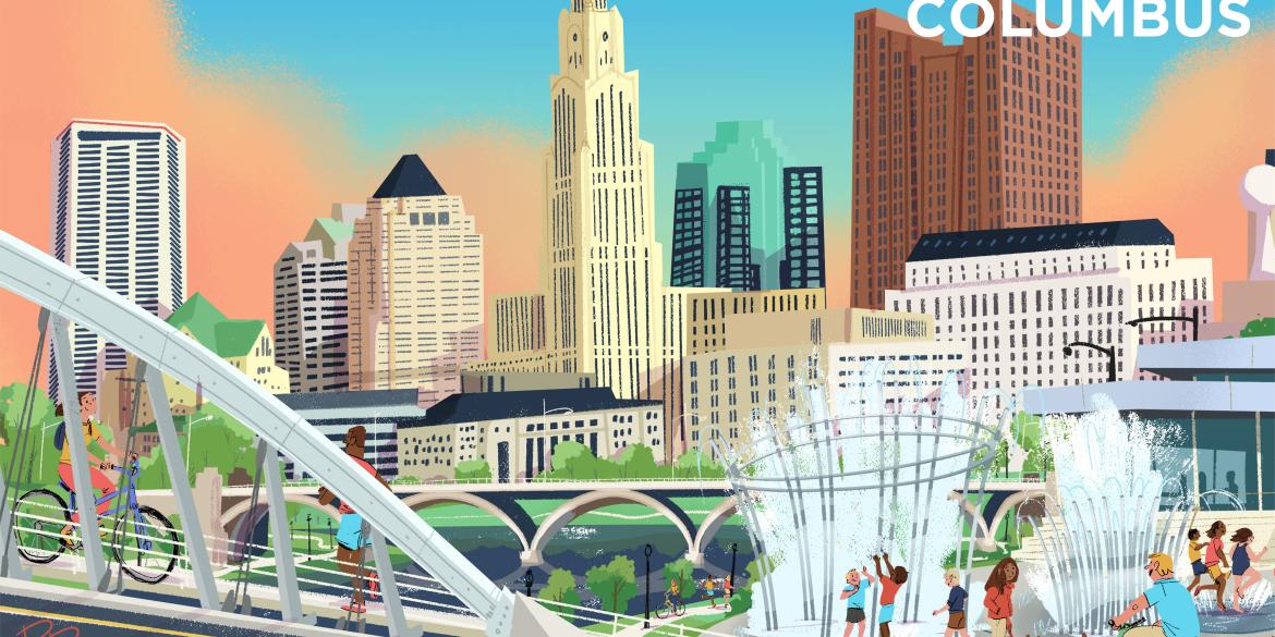 Downtown Illustrated Graphic