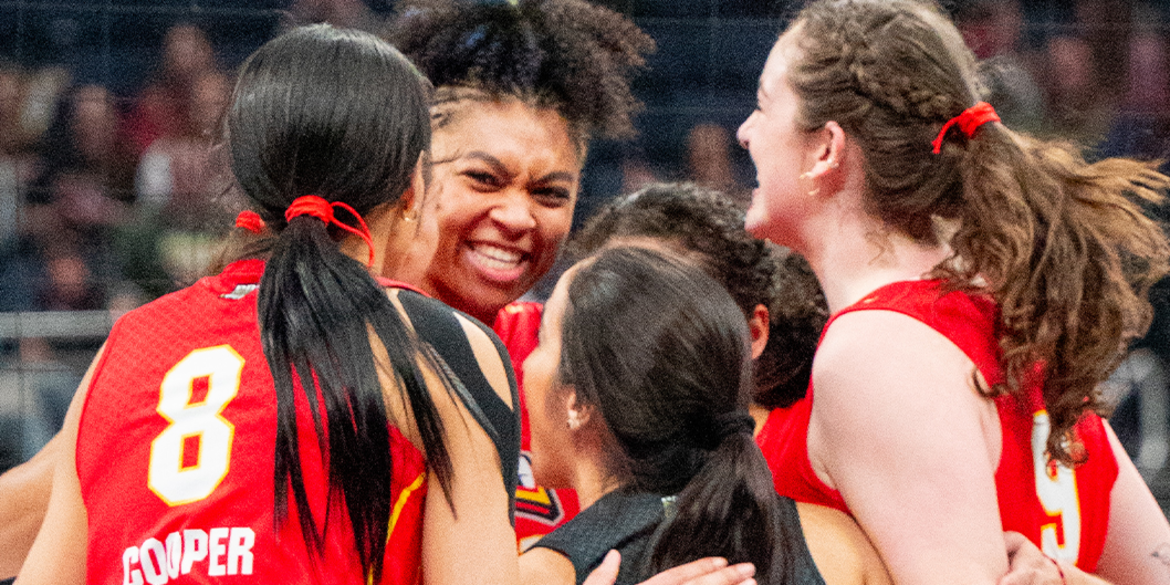 Columbus Fury players celebrating in huddle
