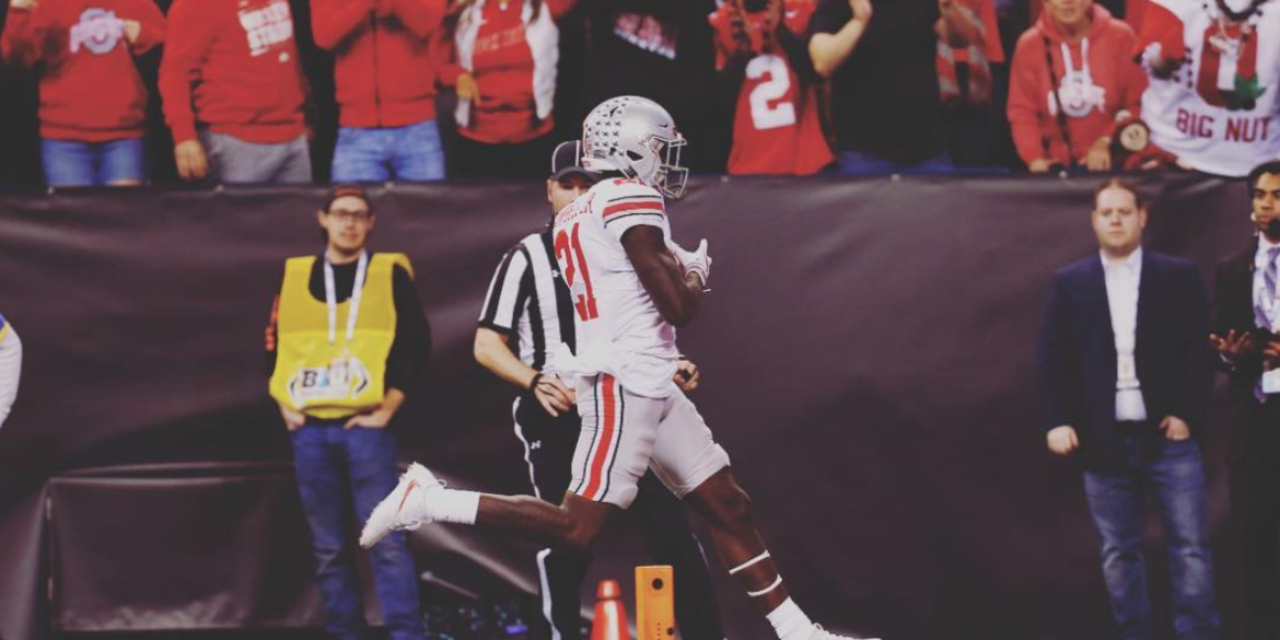 Parris Campbell Jr. scores a touchdown for Ohio State