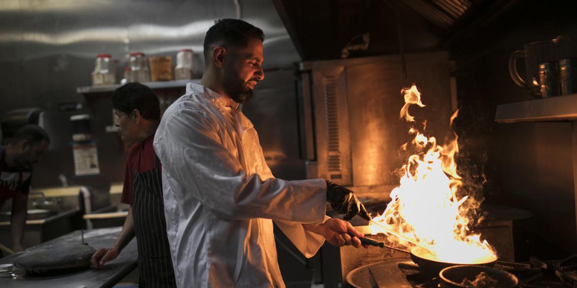 Chef Cooking at Restaurant