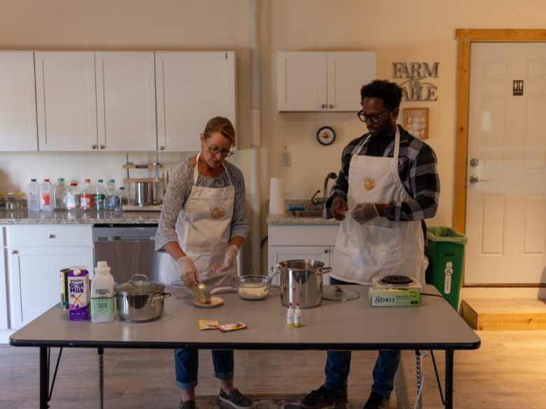 Cheese class demonstration at Art of Cheese