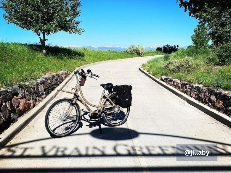 Bicycle on trail on St. Vrain Greenway