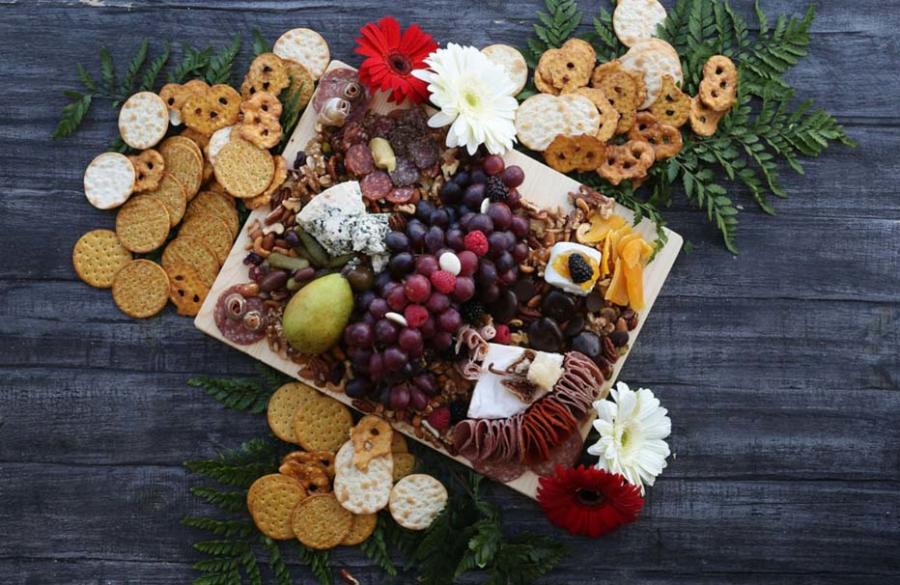 Charcuterie board spread