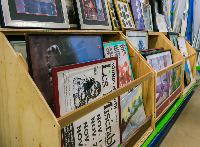 Display of wall art at the Habitat for Humanity Restore