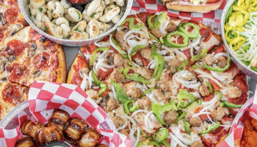 Pizza and Appetizers Spread