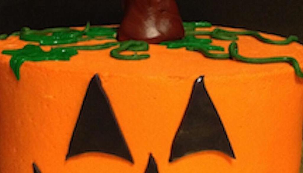 Teal Pumpkin Jack-o'-Lantern Halloween Cake – Kate's Safe & Sweet