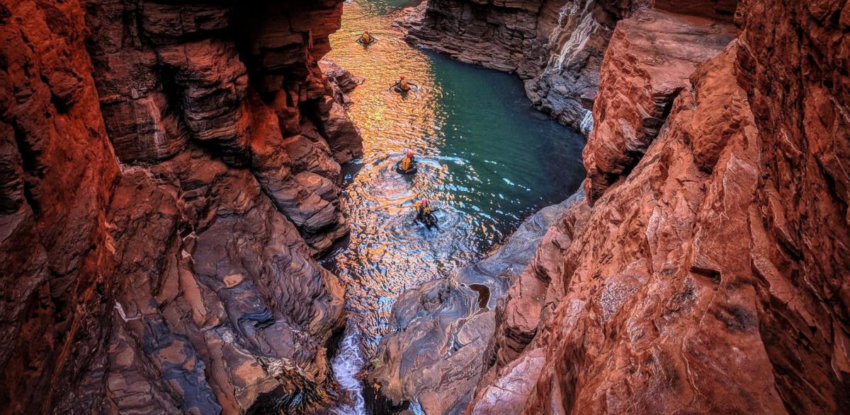 Karijini overnight canyoning adventure with Aviair and West Oz Active Adventures