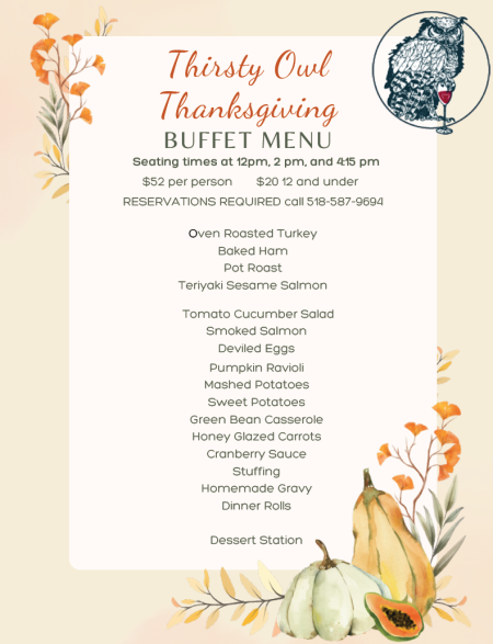 Thanksgiving menu