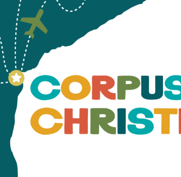 A map showing travel options to Corpus Christi