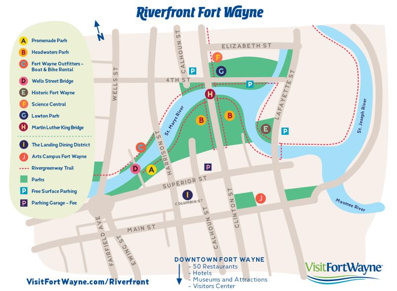 Riverfront Fort Wayne Attractions and Parking Guide