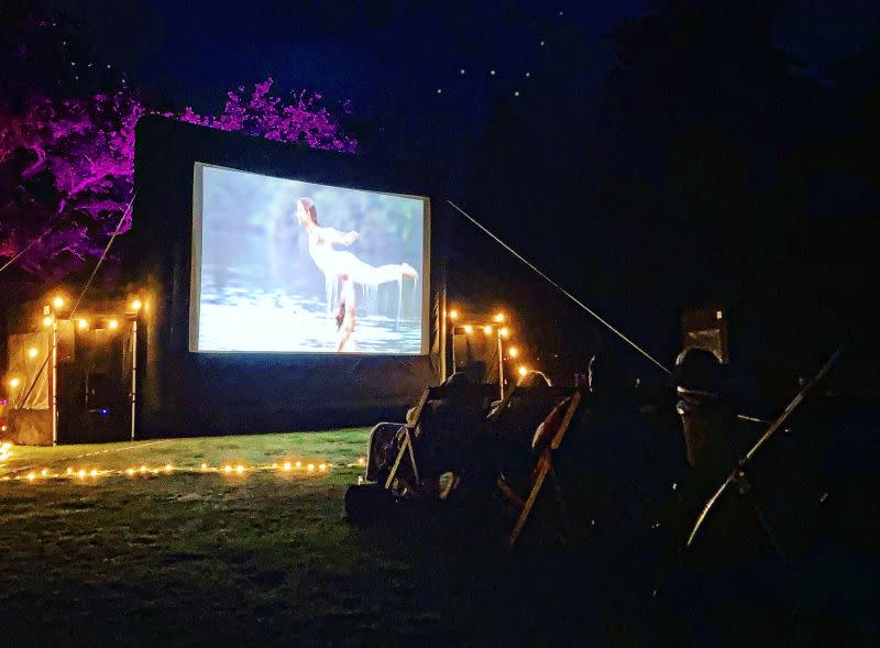 Outdoor cinema at the Blue Pool