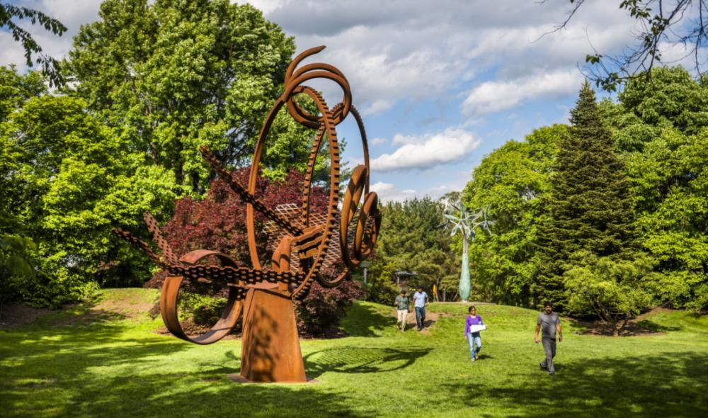 A large circular sculpture at Grounds for Sculpture in Hamilton, NJ.