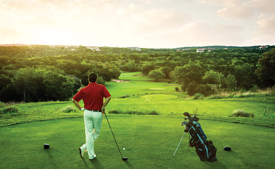 Golfer at Sunset