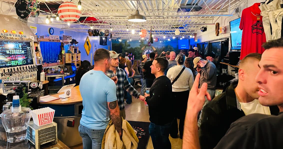 People enjoying live music at Star Spangled Brewing Co.