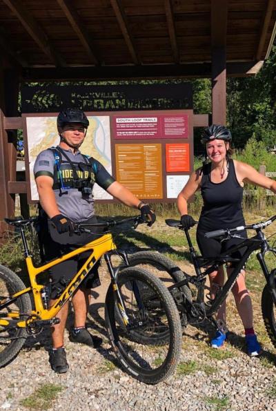 Mountain Bikers at the Quarry Trails at Ijams Nature Center