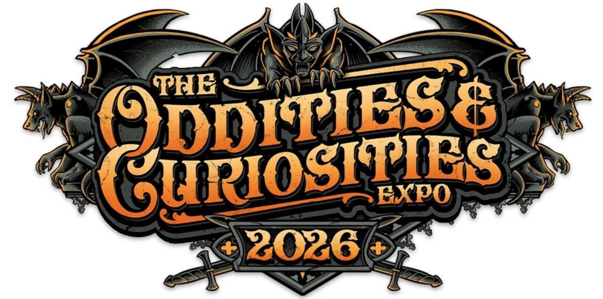 The logo for the oddities and curiosities expo 2026.