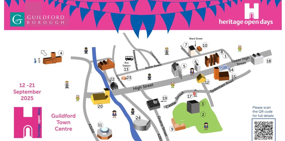 Guildford Heritage Open Days Town Centre Map
