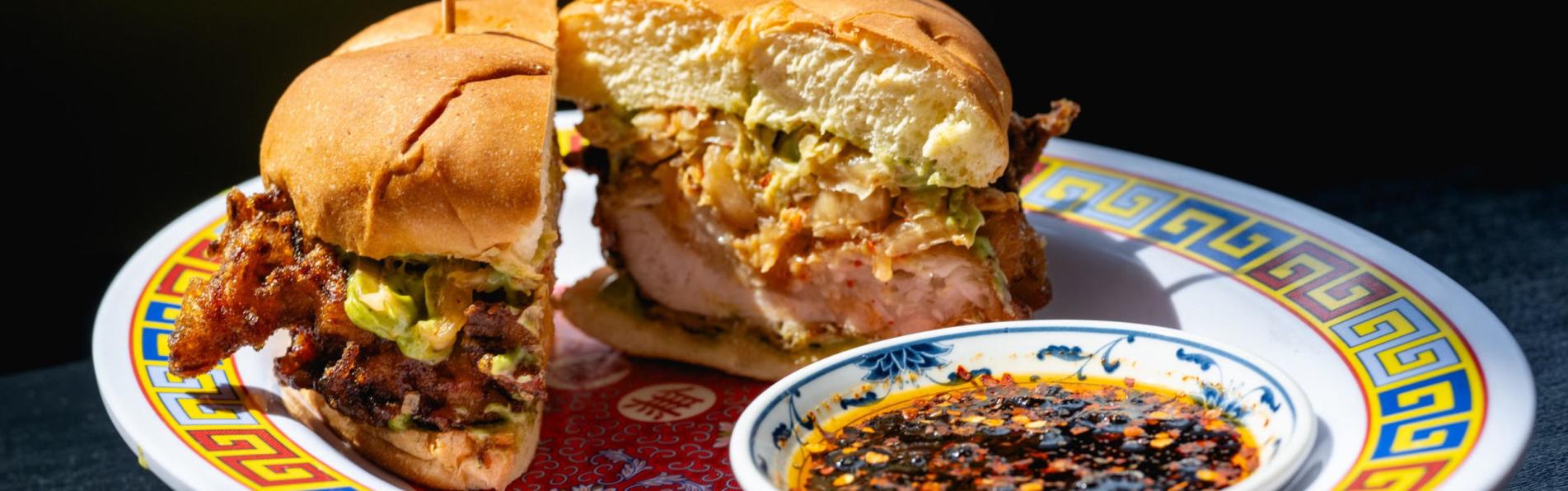An image of the Chili Crisp Chicken Sando from Cobra