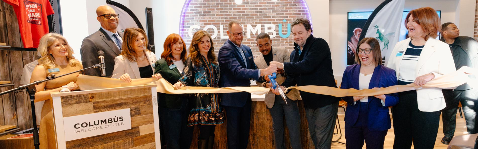 Key officials cut ribbon at Columbus Welcome Center grand opening