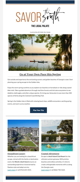This is an example of a templated co-op email with The Local Palate.