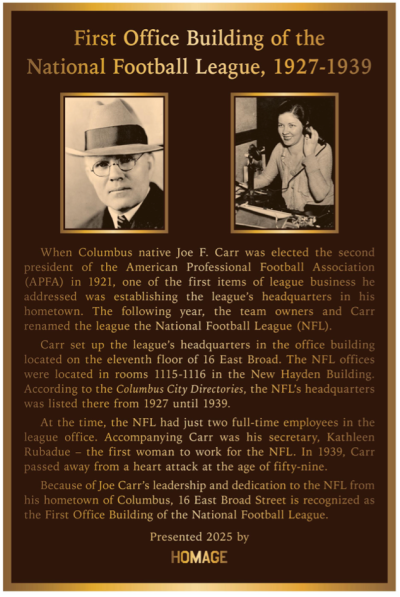 NFL Headquarters Plaque