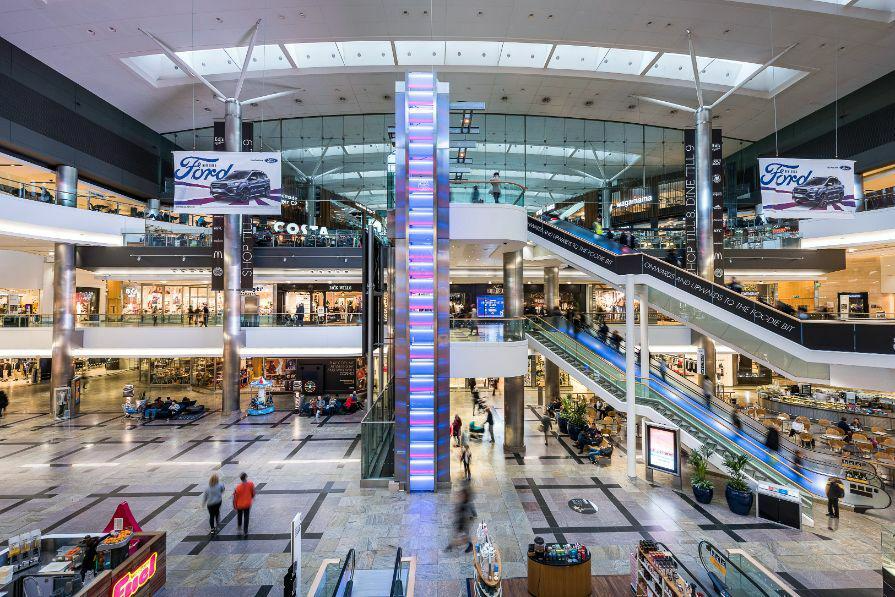 Looking towards all floors within Westquay shopping centre