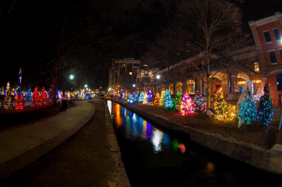 Downtown Huntsville's Tinsel Trail Live Christmas Trees in Big Spring