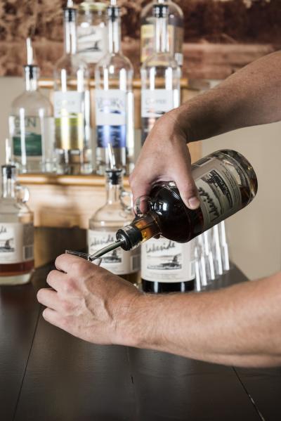 cocktail being prepared at Northern Waters Distillery