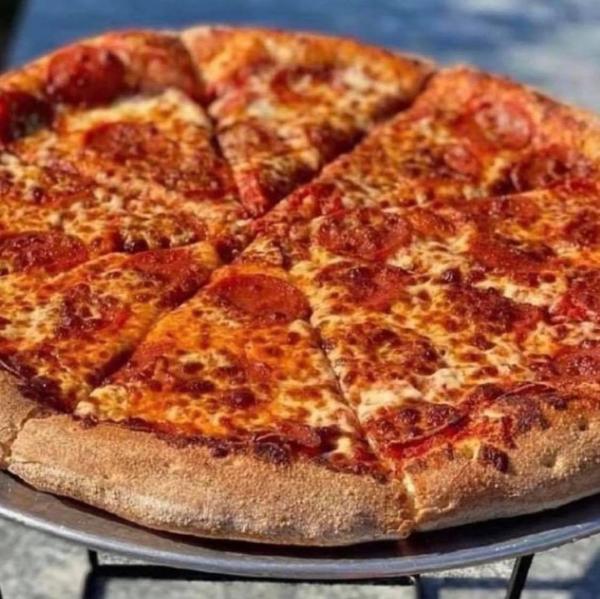 A pepperoni pizza
