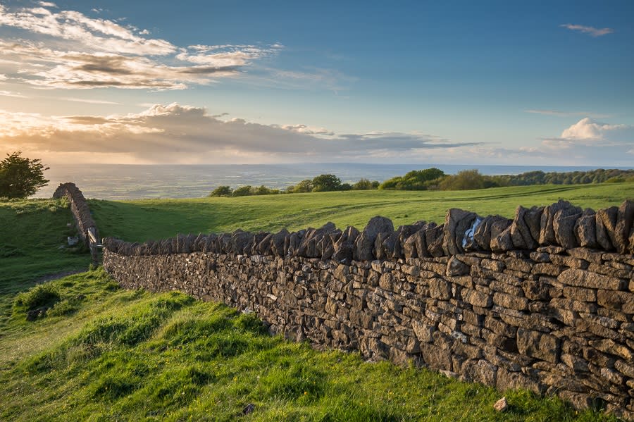 Cotswold Landscape with dry wall 
