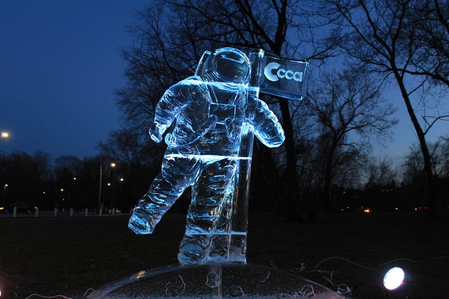 Man on the Moon Ice Sculpture