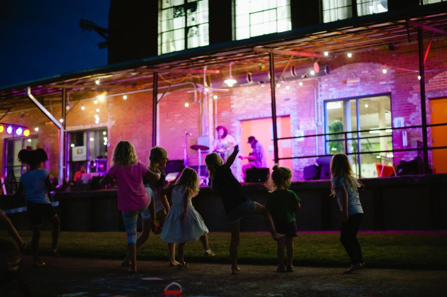 Kids Dancing at Lowe Mill Concerts on the Dock