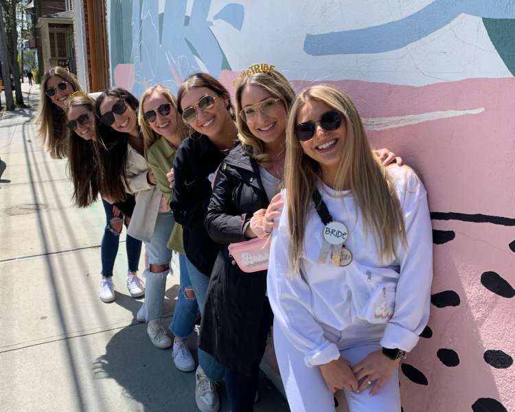 A bachelorette party on the food tour.