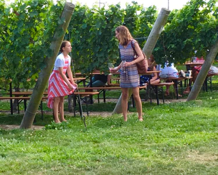 Mother And Daughter At Newport Vineyards In Rhode Island
