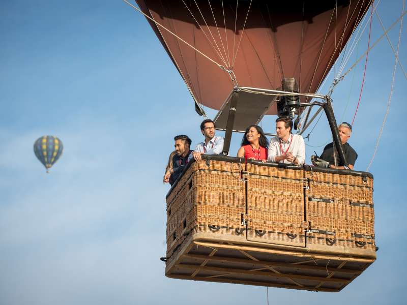 Meeting Group Hot Air Ballooning In Temecula Valley