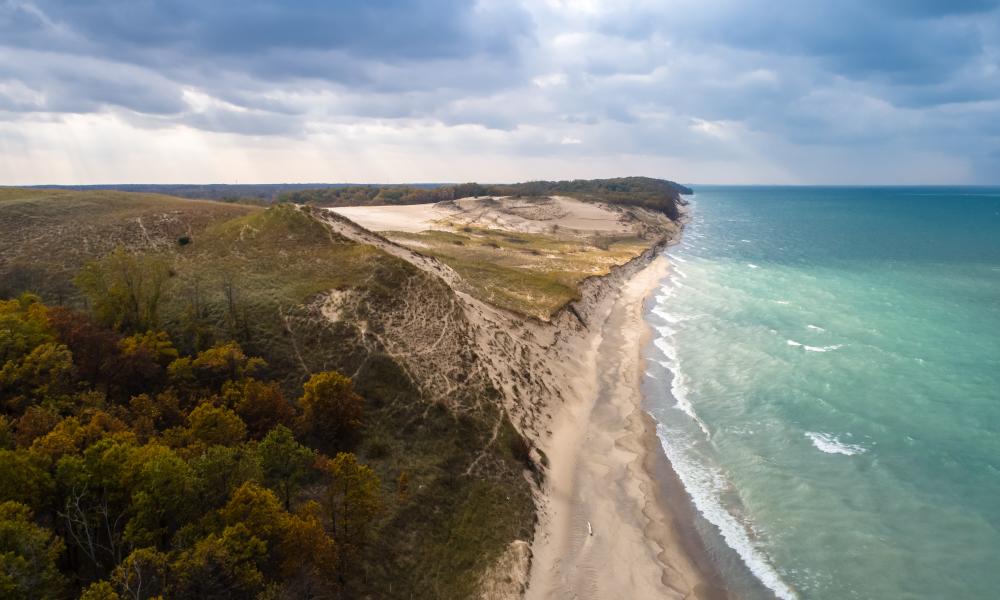 Indiana Dunes Beach from Above