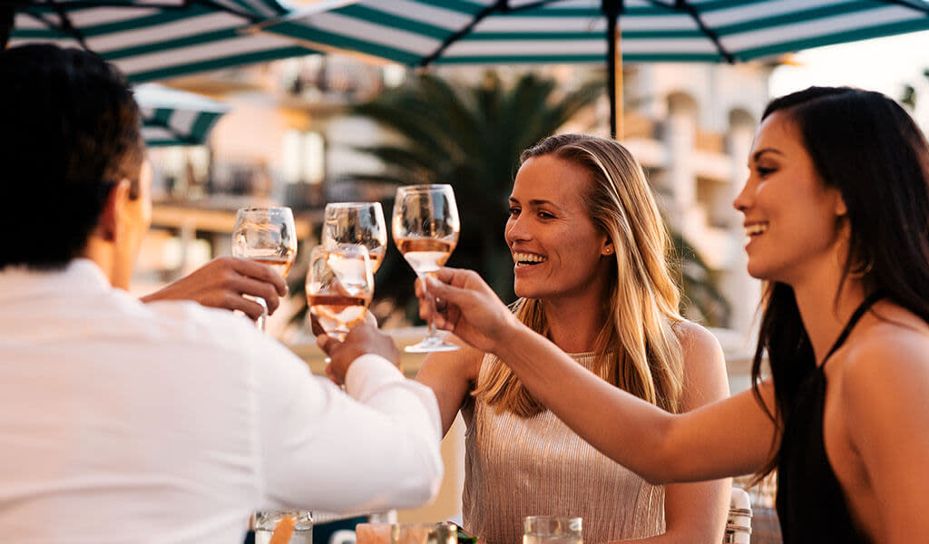 Friends Cheering Drinks Dining